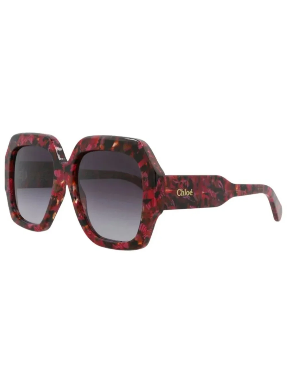 New Chloé Women's Sunglasses Square Rectangle Recycled Acetate Frame Havana Grey